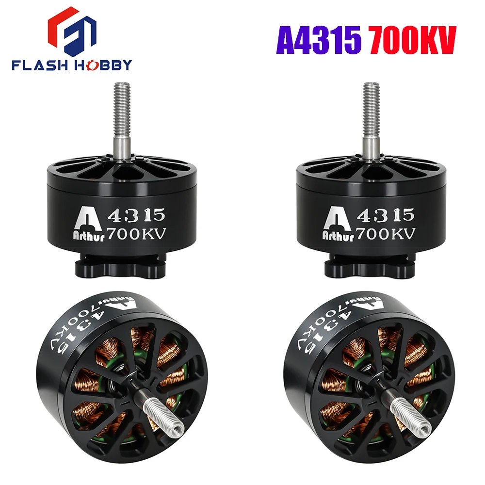 FLASHHOBY Arthur 4315 700KV 4-12S Brushless Motor Compatibility 13-15inch Propeller for RC FPV Long Range X-Class Drone
FLASHHOBY Arthur 4315 700KV 4-12S Brushless Motor Compatibility 13-15inch Propeller for RC FPV Long Range X-Class Drone