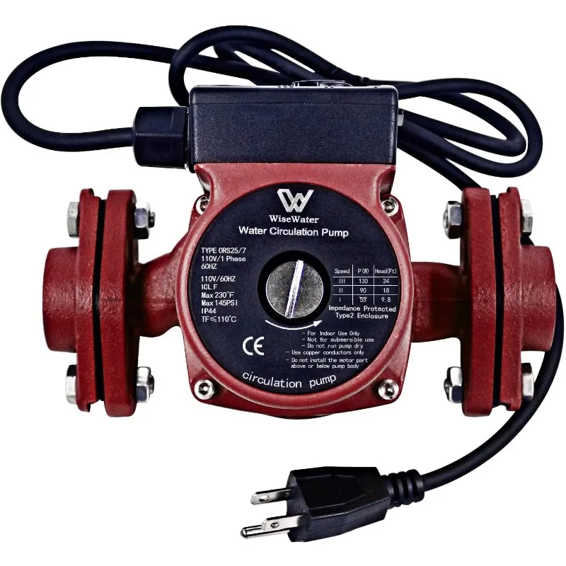 Циркуляционный насос WiseWater 110 В, рециркуляционный насос горячей воды 130 Вт, 13 галлонов в минуту, 3-скоростной переключаемый циркуляционный насос с 3/4 дюйма FNPT
Циркуляционный насос WiseWater 110 В, рециркуляционный насос горячей воды 130 Вт, 13 галлонов в минуту, 3-скоростной переключаемый циркуляционный насос с 3/4 дюйма FNPT