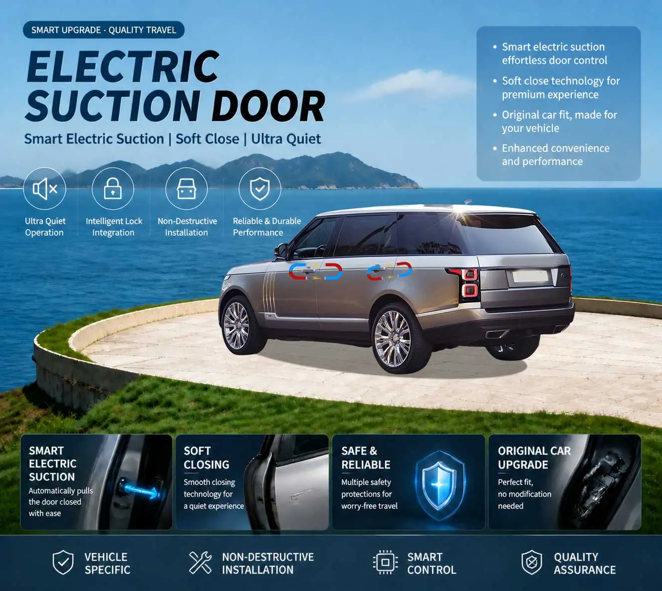 Car-Specific Auto Soft Close Door & Electric Tailgate Modification Kit for Land Rover Range Rover RR L405 2012-2021
Car-Specific Auto Soft Close Door & Electric Tailgate Modification Kit for Land Rover Range Rover RR L405 2012-2021
