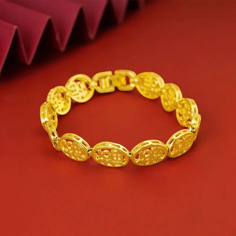 18K Gold Color Fu Character Pendant Bracelet for Unisex Wedding Engagement Fashion Jewelry Bracelet Not Fade Fine Jewelry Gifts
18K Gold Color Fu Character Pendant Bracelet for Unisex Wedding Engagement Fashion Jewelry Bracelet Not Fade Fine Jewelry Gifts