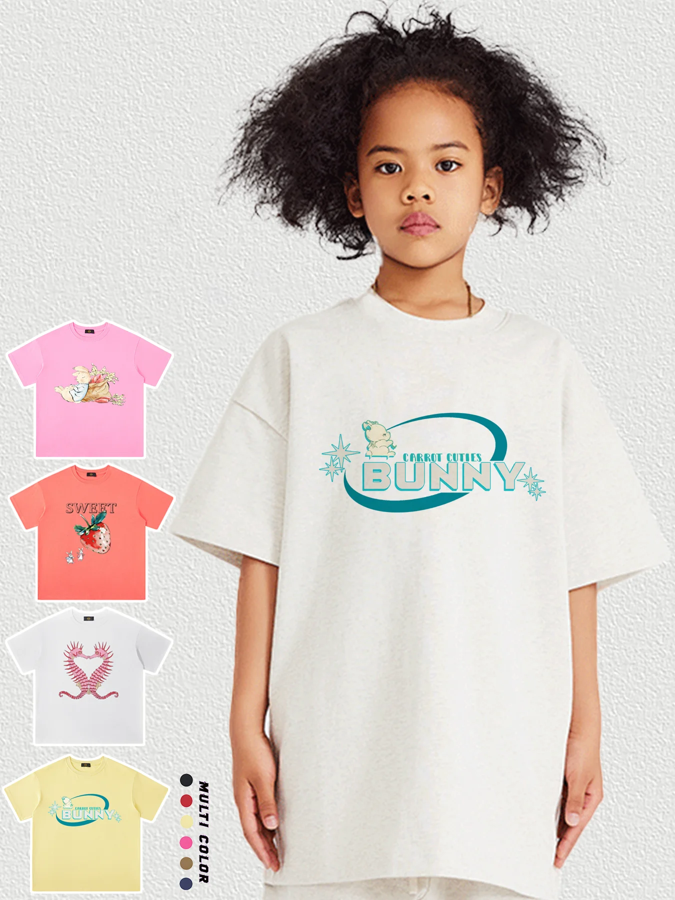 Summer Girls Clothes Designer T-shirt %100 Cotton Kids Short sleeved Cute Rabbit Cartoon Tops Children's Clothing Festival Gifts
Summer Girls Clothes Designer T-shirt %100 Cotton Kids Short sleeved Cute Rabbit Cartoon Tops Children's Clothing Festival Gifts
