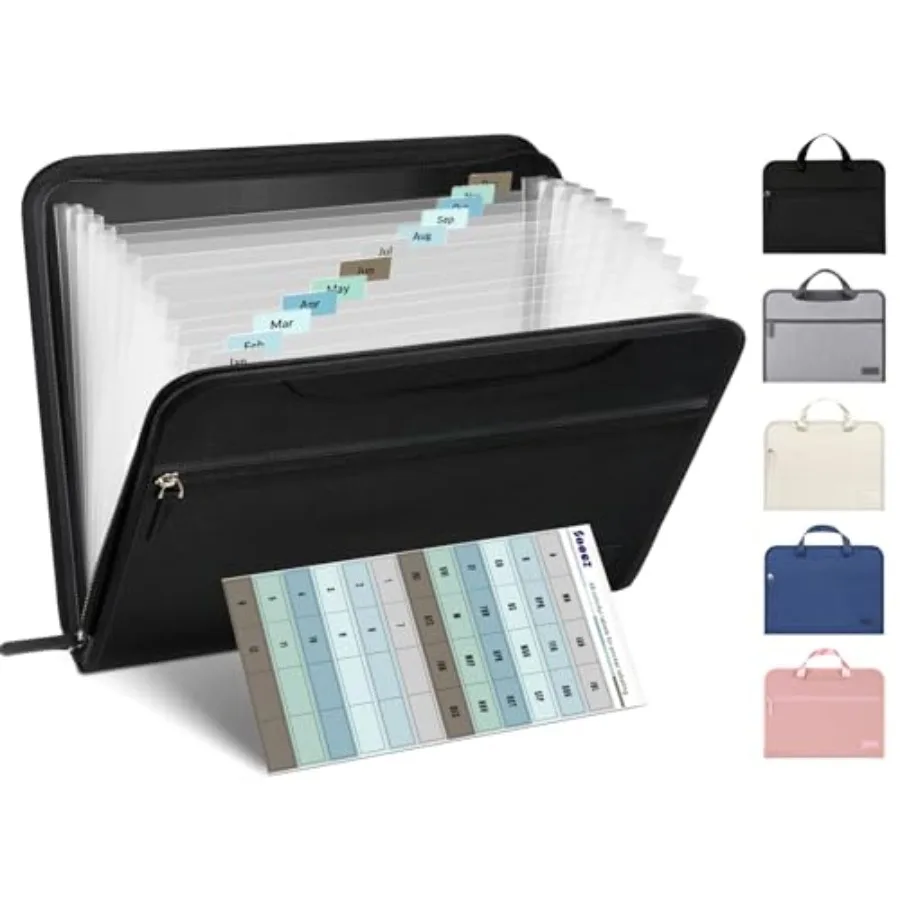 Heavy Duty Accordion File Organizer with Hidden Handle, Portable 12 Pockets Expanding File Folders, Cloth Monthly Bills Receipt
Heavy Duty Accordion File Organizer with Hidden Handle, Portable 12 Pockets Expanding File Folders, Cloth Monthly Bills Receipt