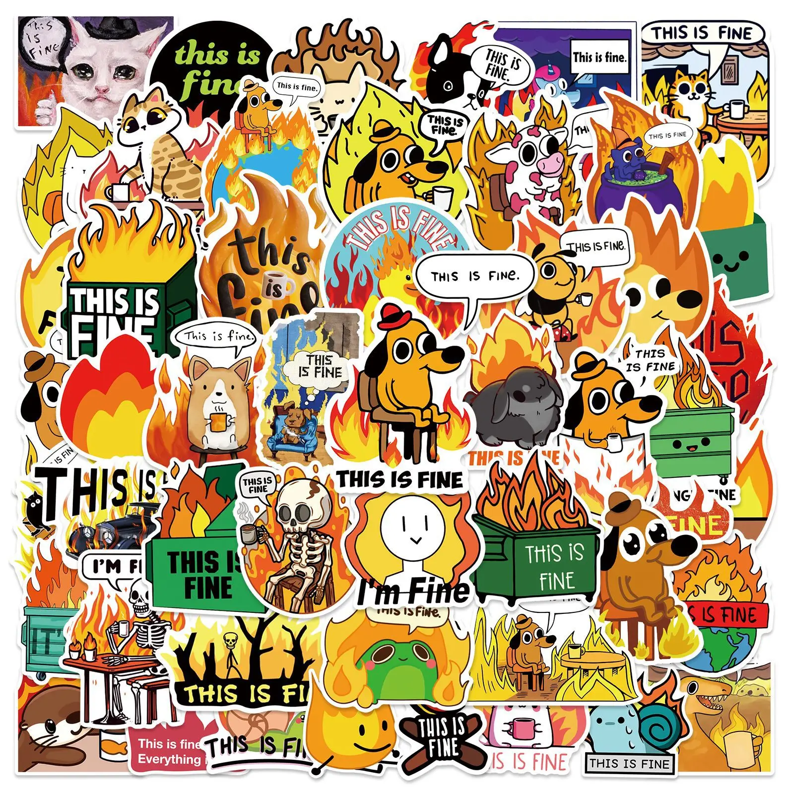 10/50PCS This is fine I am fine Manga Gunshow Graffiti DIY Decorative Phone Case Guitar Luggage Waterproof Stickers Kids Toy
10/50PCS This is fine I am fine Manga Gunshow Graffiti DIY Decorative Phone Case Guitar Luggage Waterproof Stickers Kids Toy
