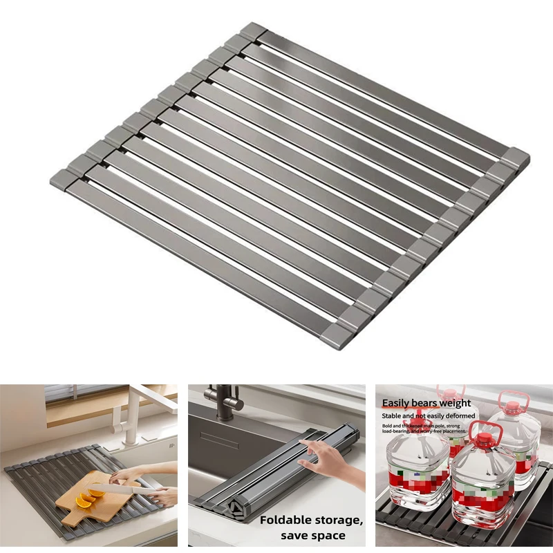Silicone Sink Drain Rack Foldable Detachable Aluminium Fruit Vegetable Dish Drainer Heat Insulation Pad Home Kitchen Accessories
Silicone Sink Drain Rack Foldable Detachable Aluminium Fruit Vegetable Dish Drainer Heat Insulation Pad Home Kitchen Accessories