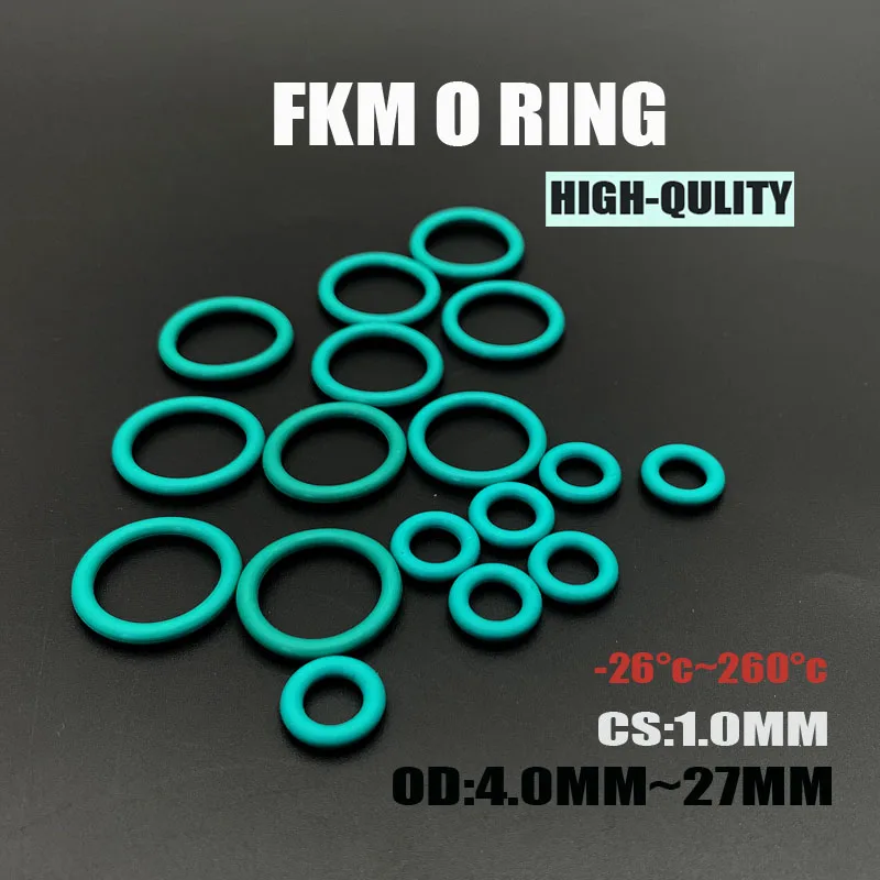 50pcs CS 1mm OD 4mm ~ 27mm Superior FKM Fluorine Rubber O Ring Sealing Gasket Insulation Oil High Temperature Resistance Green
50pcs CS 1mm OD 4mm ~ 27mm Superior FKM Fluorine Rubber O Ring Sealing Gasket Insulation Oil High Temperature Resistance Green