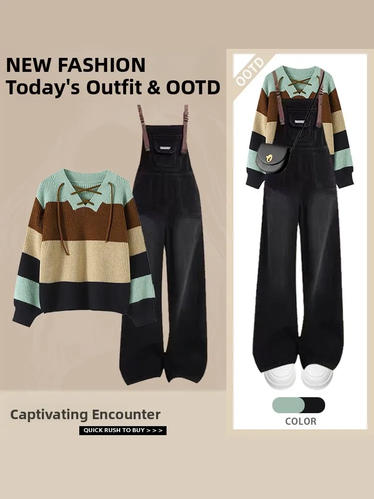 Trendy Striped Design Sweater Women's Sle Winter Faionable Long Pants Set Age Reducing Belted Knitwear round Ne Long Sl...
Trendy Striped Design Sweater Women's Sle Winter Faionable Long Pants Set Age Reducing Belted Knitwear round Ne Long Sl...