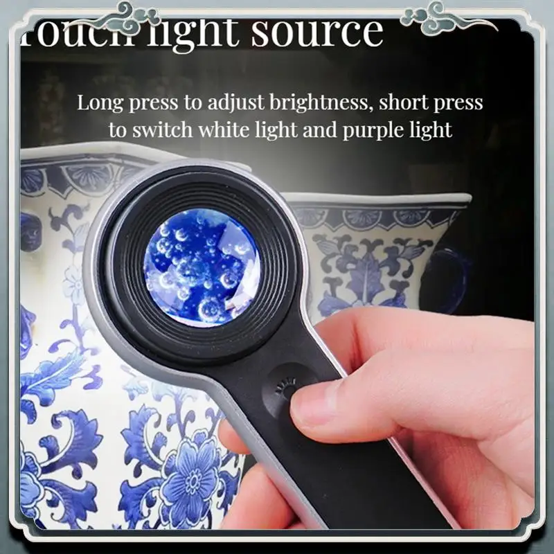 White And Purple Magnifying Glass Portable USB Charging For Jewelry Reading With LED Light
White And Purple Magnifying Glass Portable USB Charging For Jewelry Reading With LED Light