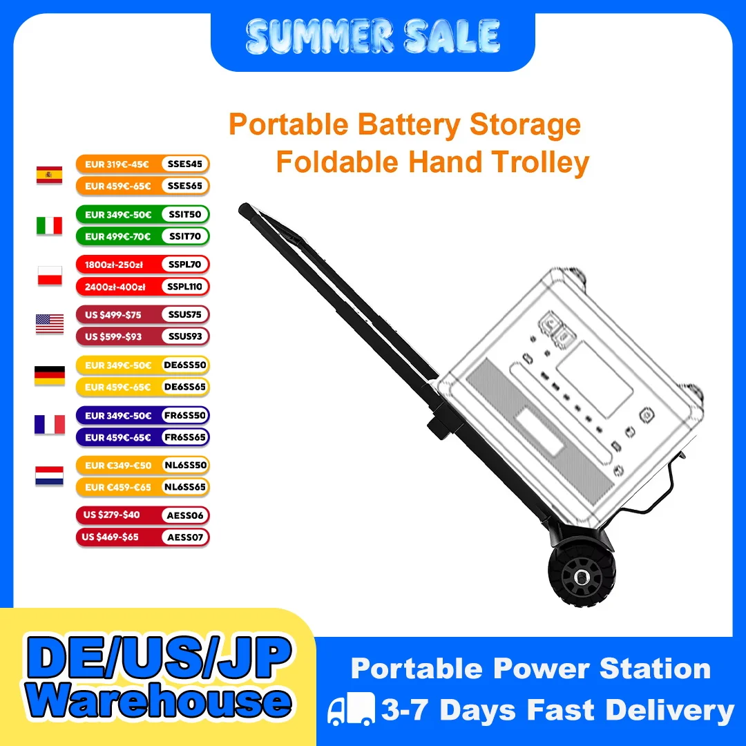 SOLARPLAY Hand Trolley For Power Station Foldable Portable battery storage trolley for Home Outdoor Camping Support Up to 50 lbs
SOLARPLAY Hand Trolley For Power Station Foldable Portable battery storage trolley for Home Outdoor Camping Support Up to 50 lbs