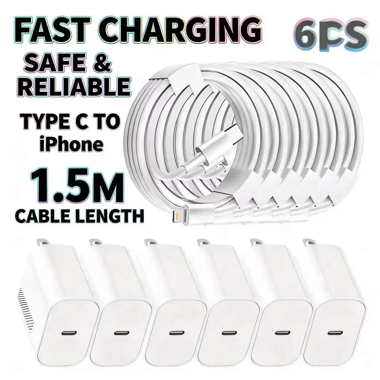 Fast Charging Set: 20W USB C Charger & Type C to Lightning Cord for iPhone 14/13/12/11 Pro/Max/Mini
Fast Charging Set: 20W USB C Charger & Type C to Lightning Cord for iPhone 14/13/12/11 Pro/Max/Mini