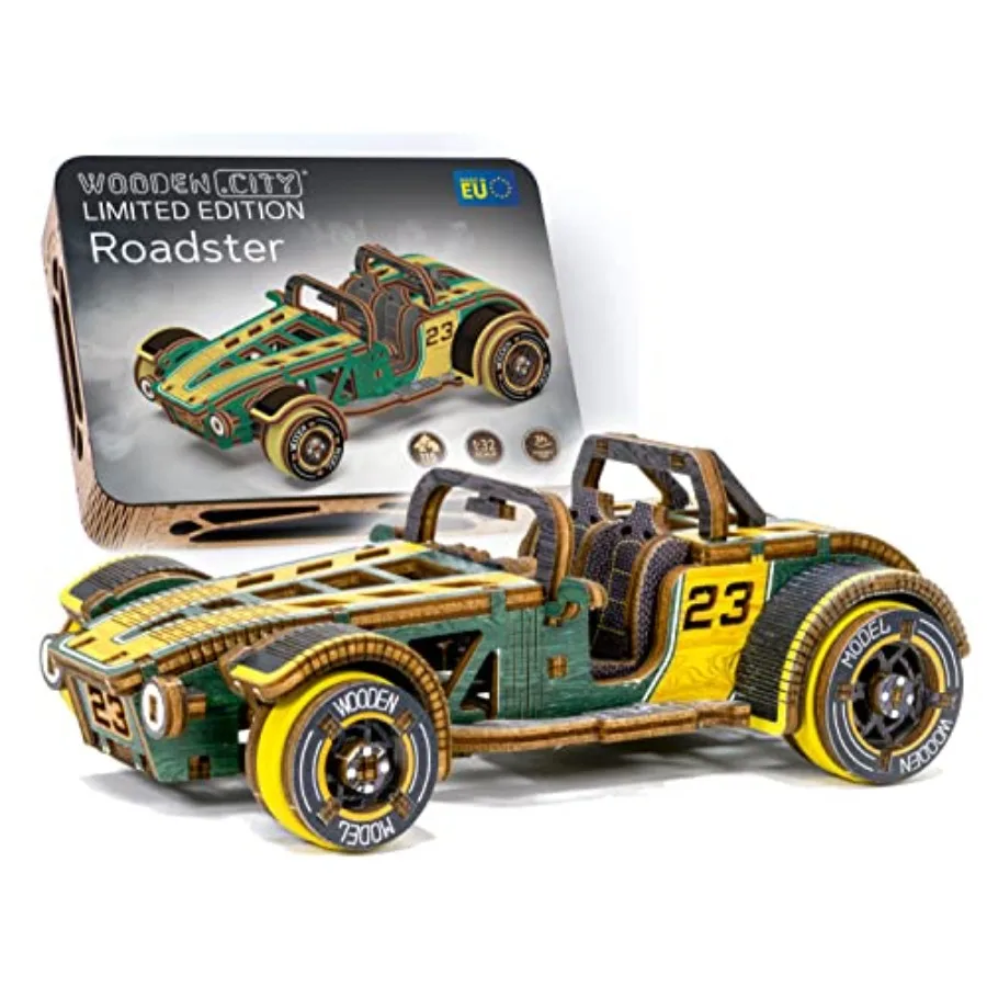 LE 3D Wooden Puzzles for Adults Build Your Own Car with Rubber-Band Motor Self-Assembly Model DIY Gift for Adults and Teens
LE 3D Wooden Puzzles for Adults Build Your Own Car with Rubber-Band Motor Self-Assembly Model DIY Gift for Adults and Teens