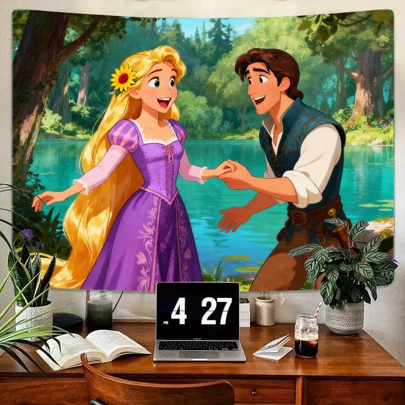 1 шт., современный гобелен Disney Tangled Rapunzel & Flynn Rider, романтический настенный художественный декор для спальни, гостиной, фаната, подарок 
1 шт., современный гобелен Disney Tangled Rapunzel & Flynn Rider, романтический настенный художественный декор для спальни, гостиной, фаната, подарок