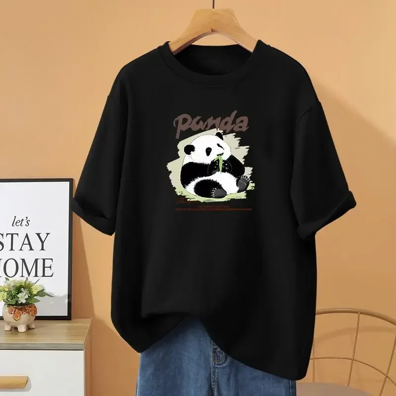 Women 100% Cotton Loose Basics T-Shirt Summer Cartoon Panda O-neck Short Sleeve Top Fashion Printed Casual Tee
Women 100% Cotton Loose Basics T-Shirt Summer Cartoon Panda O-neck Short Sleeve Top Fashion Printed Casual Tee