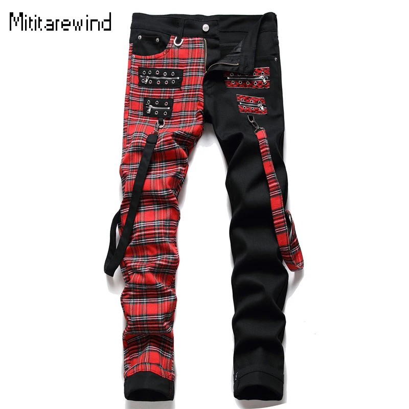 Four Seasons Punk Style Men's Jeans Y2k Streetwear Pencil Jeans Cotton Mid-waist Plaid Patchwork Design Jeans Youth Fashion Pant
Four Seasons Punk Style Men's Jeans Y2k Streetwear Pencil Jeans Cotton Mid-waist Plaid Patchwork Design Jeans Youth Fashion Pant