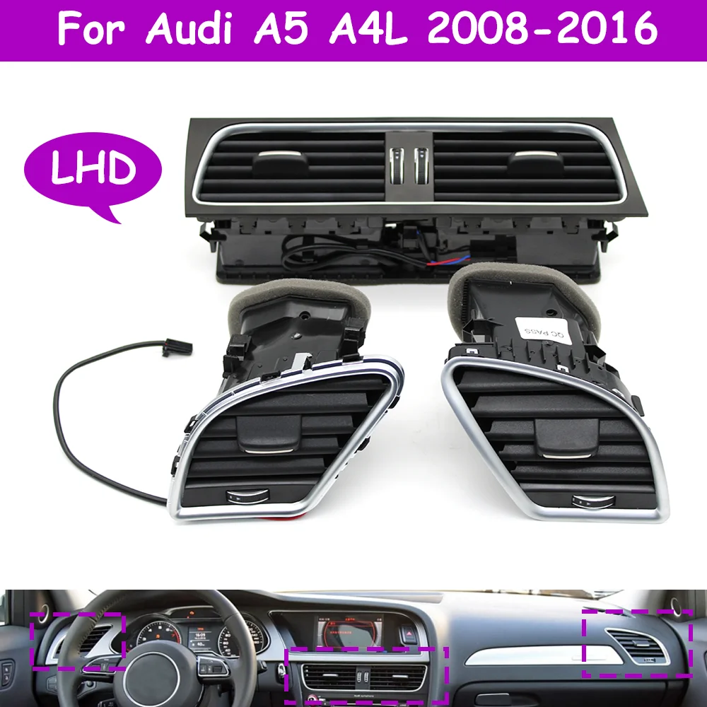 A4L B8 A5 LHD Car Front Dashboard Central Left Right Air Conditioning AC Vent Grille Outlet Assembly Replacement For Audi
A4L B8 A5 LHD Car Front Dashboard Central Left Right Air Conditioning AC Vent Grille Outlet Assembly Replacement For Audi