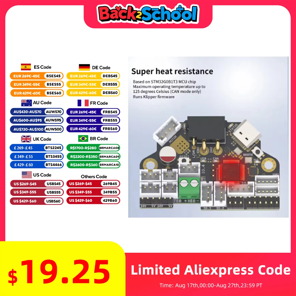 Для FYSETC H36 v1.3 комбинированная термостойкость Klipper Canbus инструментальная плата, совместимая с двигателем NEMA14/36 мм, встроенный TMC2209 для 3D-принтера
Для FYSETC H36 v1.3 комбинированная термостойкость Klipper Canbus инструментальная плата, совместимая с двигателем NEMA14/36 мм, встроенный TMC2209 для 3D-принтера