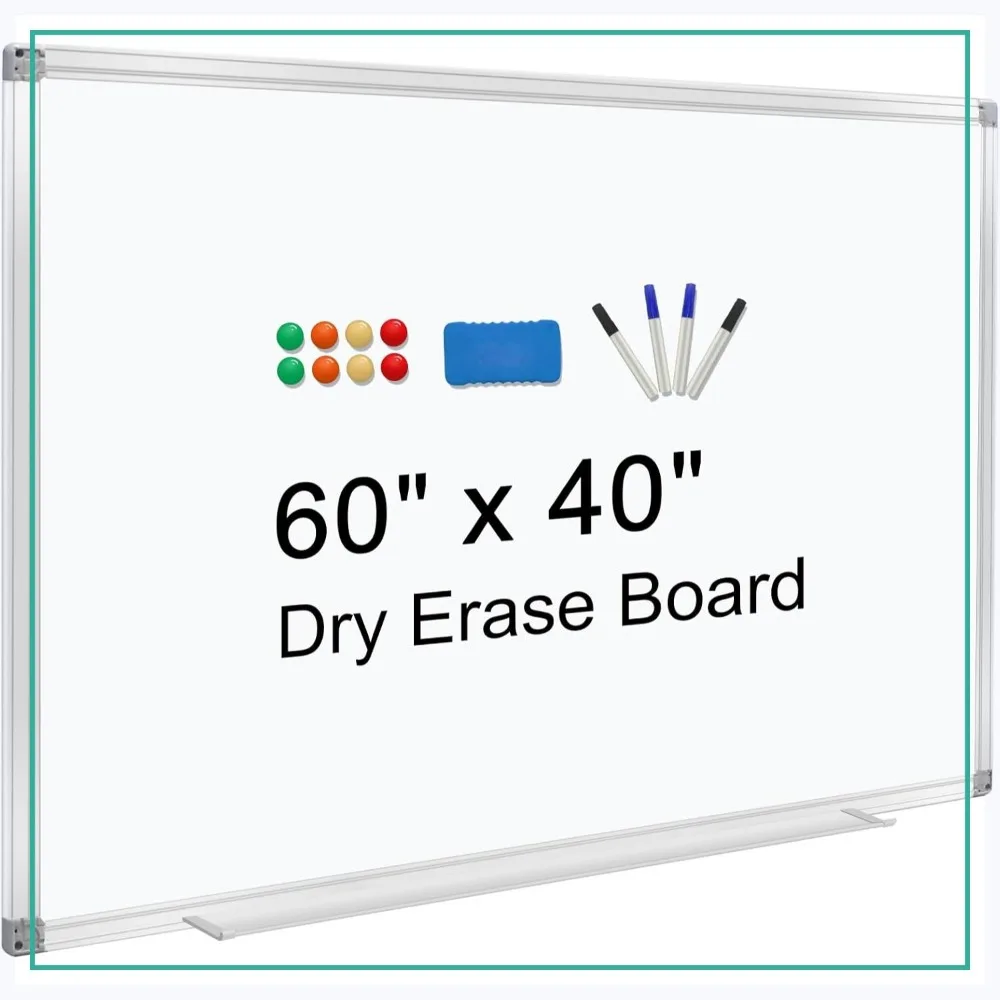60x40 Magnetic Dry Erase Board, Wall-Mounted Aluminum Whiteboard with Pen Tray for Office, School, Home
60x40 Magnetic Dry Erase Board, Wall-Mounted Aluminum Whiteboard with Pen Tray for Office, School, Home