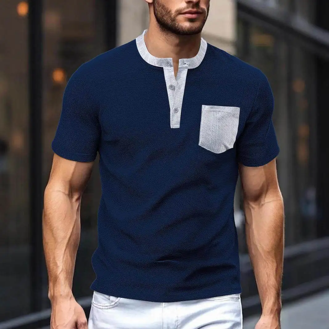 Men's Summer New Washable Patch Pocket Waffle Pattern All Polyester Henry Shirt Citywalk Casual Style Short Sleeve Neck
Men's Summer New Washable Patch Pocket Waffle Pattern All Polyester Henry Shirt Citywalk Casual Style Short Sleeve Neck