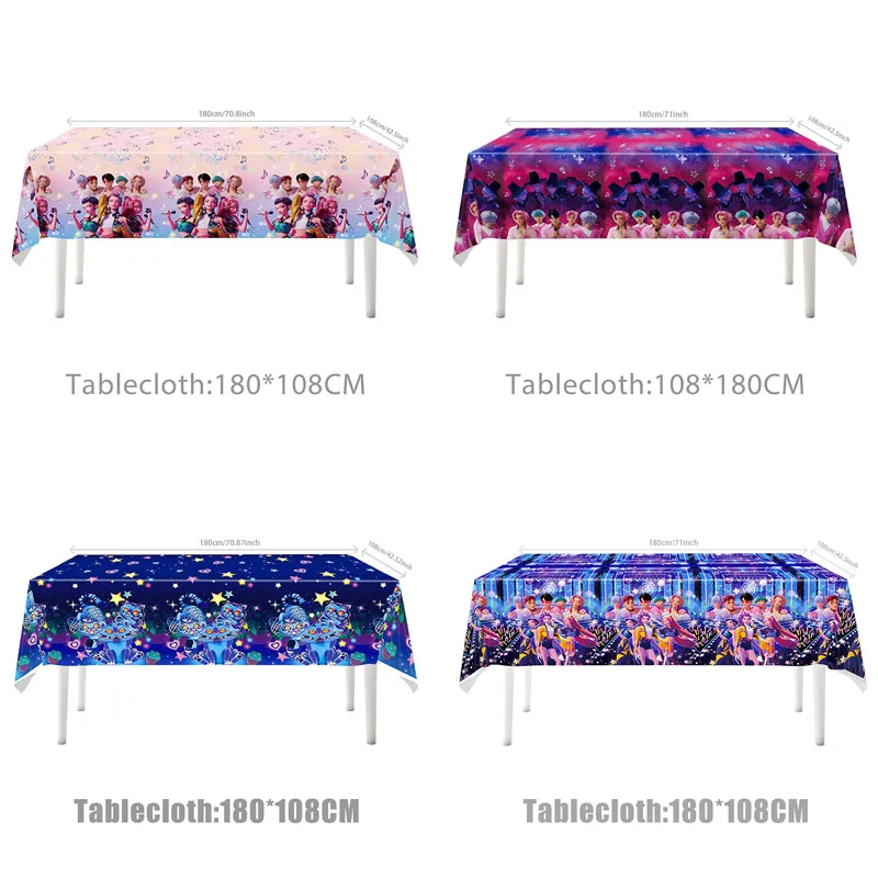 New k pop demon hunters Theme Disposable Tablecloth Birthday Party Supplies Set Tablecloth Decorations 108x180cm
New k pop demon hunters Theme Disposable Tablecloth Birthday Party Supplies Set Tablecloth Decorations 108x180cm