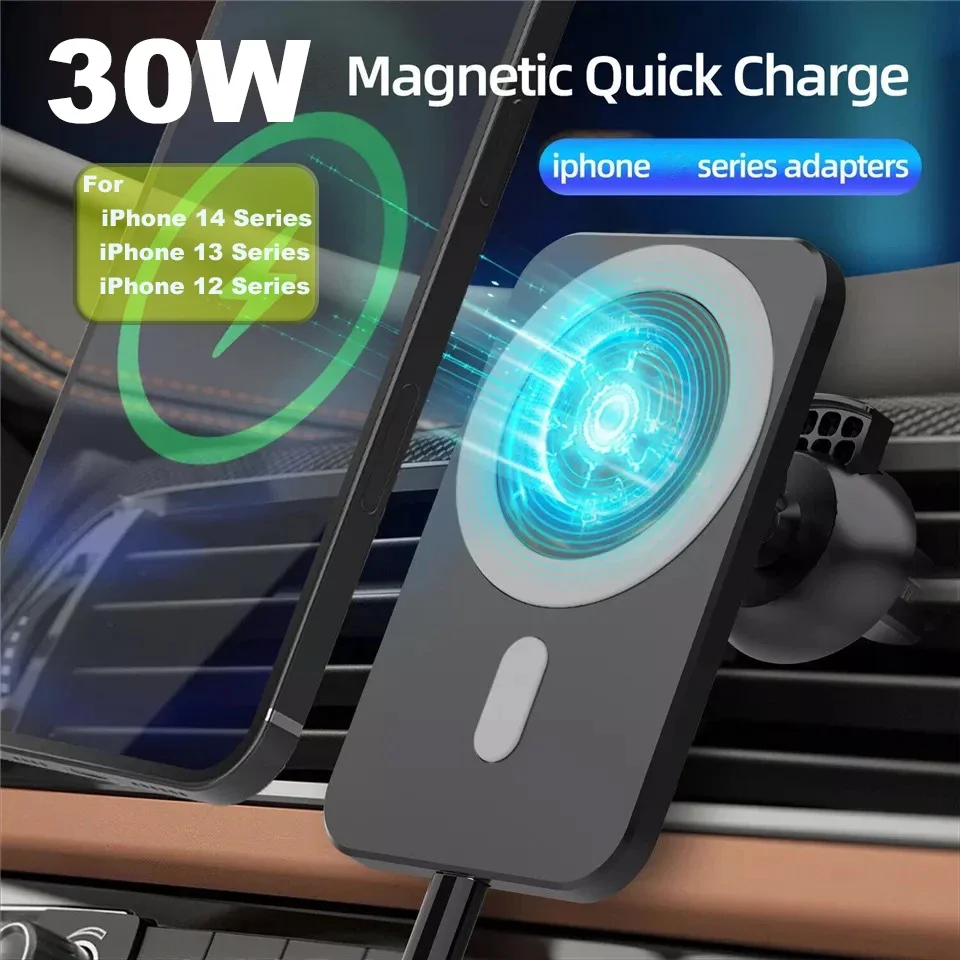 Fast Wireless Car Charger 30W Qi Magnetic Phone Car Mount Holder for 13 12 Pro Pro Max Mini 11 360° Adjustable
Fast Wireless Car Charger 30W Qi Magnetic Phone Car Mount Holder for 13 12 Pro Pro Max Mini 11 360° Adjustable