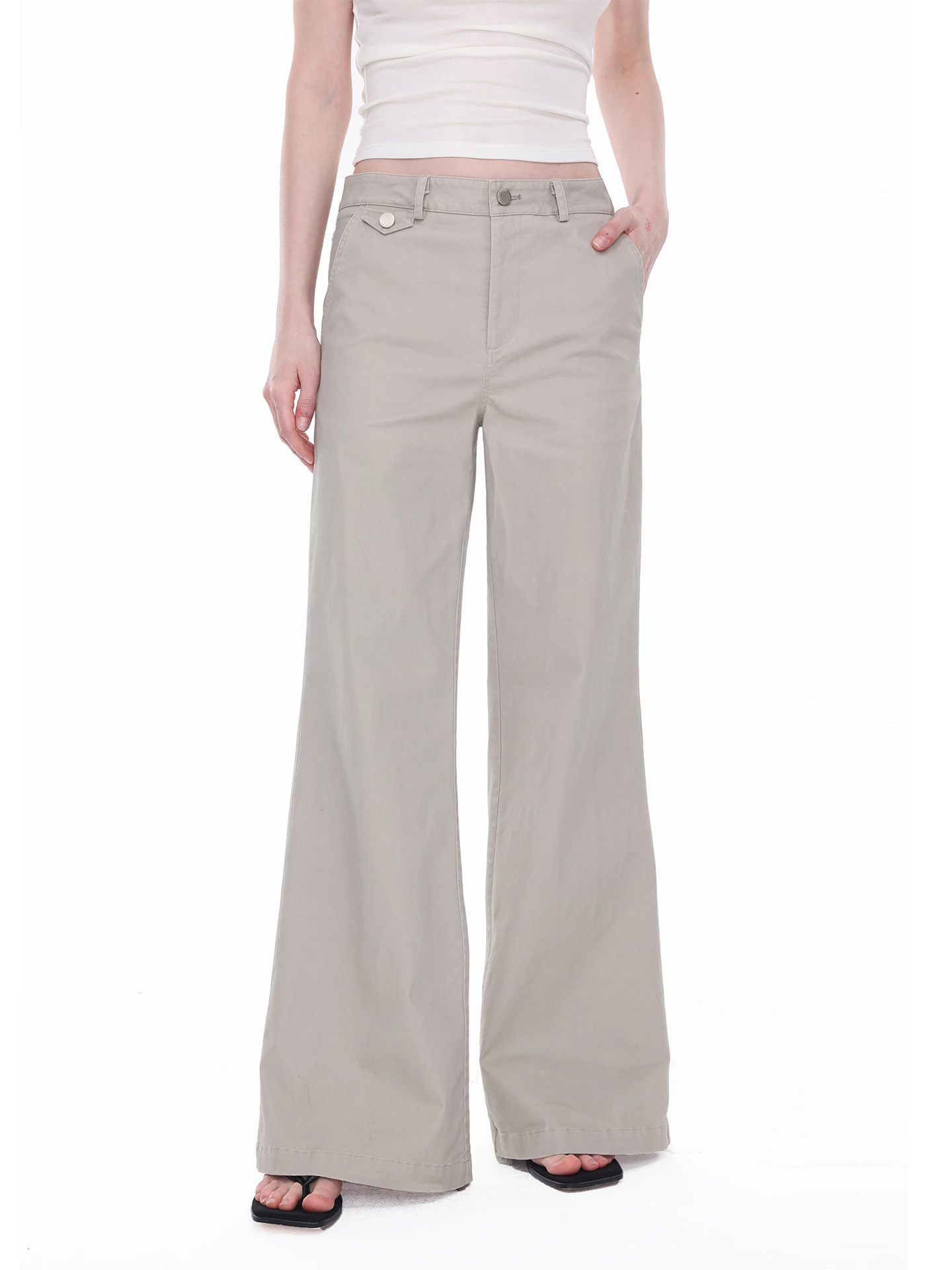 Casual Oatmeal Grey Stretchy Mid-Low Waist Flared Straight Leg Pants Women Spring Summer Slimming Long Trousers
Casual Oatmeal Grey Stretchy Mid-Low Waist Flared Straight Leg Pants Women Spring Summer Slimming Long Trousers