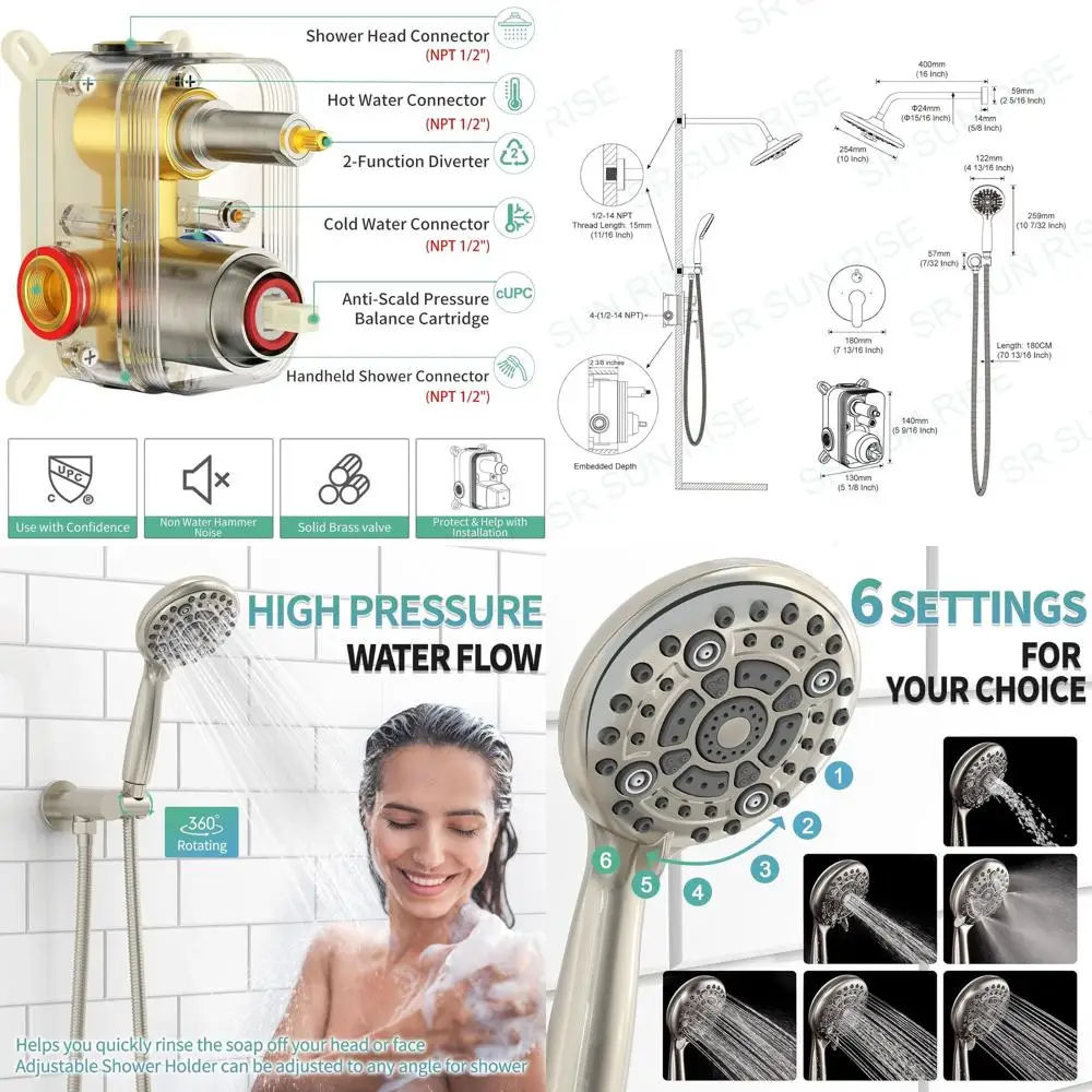 10-Inch High-Purity Multifunction Shower System with Handheld Fixture in Brushed Nickel
10-Inch High-Purity Multifunction Shower System with Handheld Fixture in Brushed Nickel