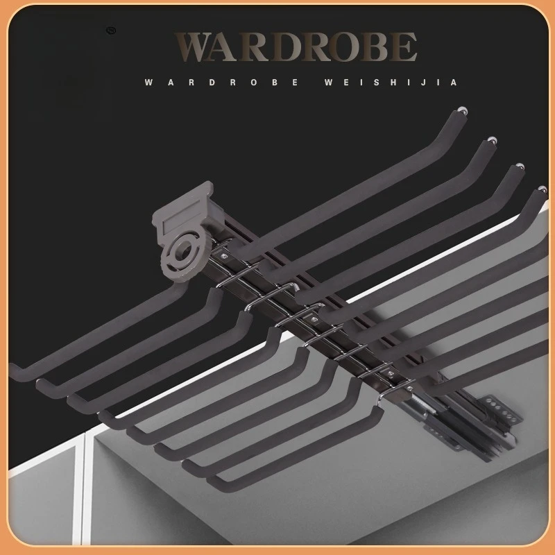 Cabinet Pull-out Pants Rack, Wardrobe Top Double-row Damping Pants Rack, Push-pull Retractable Pants Rack
Cabinet Pull-out Pants Rack, Wardrobe Top Double-row Damping Pants Rack, Push-pull Retractable Pants Rack