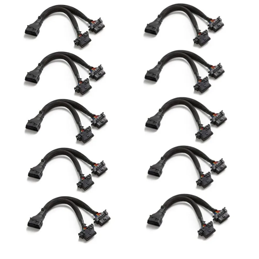 B6 OBD II OBD2 16 Pin Splitter Extension Cable Adapter with 1 Male and 2 Female Connectors 1FT/30CM Length Ideal for Vehicle Di
B6 OBD II OBD2 16 Pin Splitter Extension Cable Adapter with 1 Male and 2 Female Connectors 1FT/30CM Length Ideal for Vehicle Di