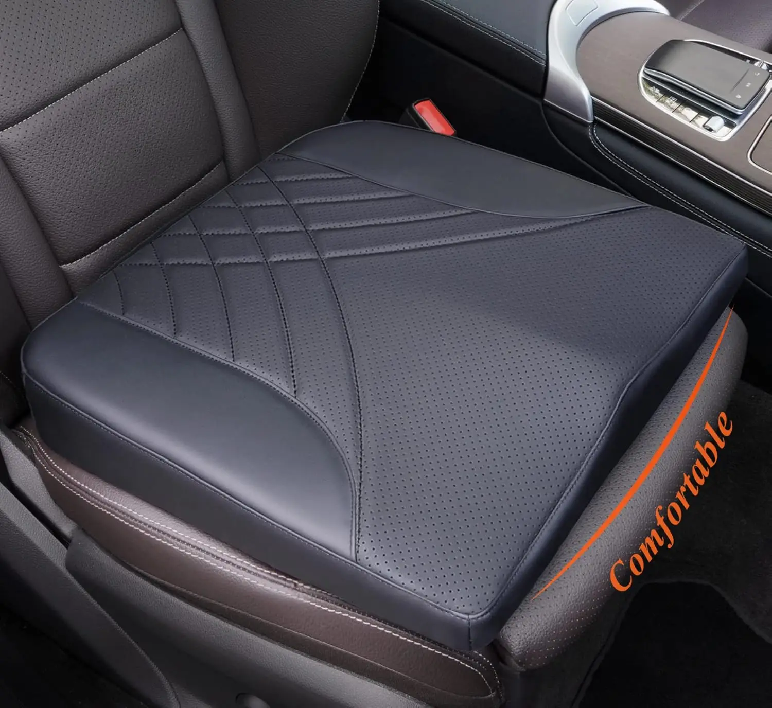 Memory Foam Car Seat Cushion for Driver, Improve Driving View & Relieve Coccyx Pain - for Car, Truck, Office (Leather Black)
Memory Foam Car Seat Cushion for Driver, Improve Driving View & Relieve Coccyx Pain - for Car, Truck, Office (Leather Black)