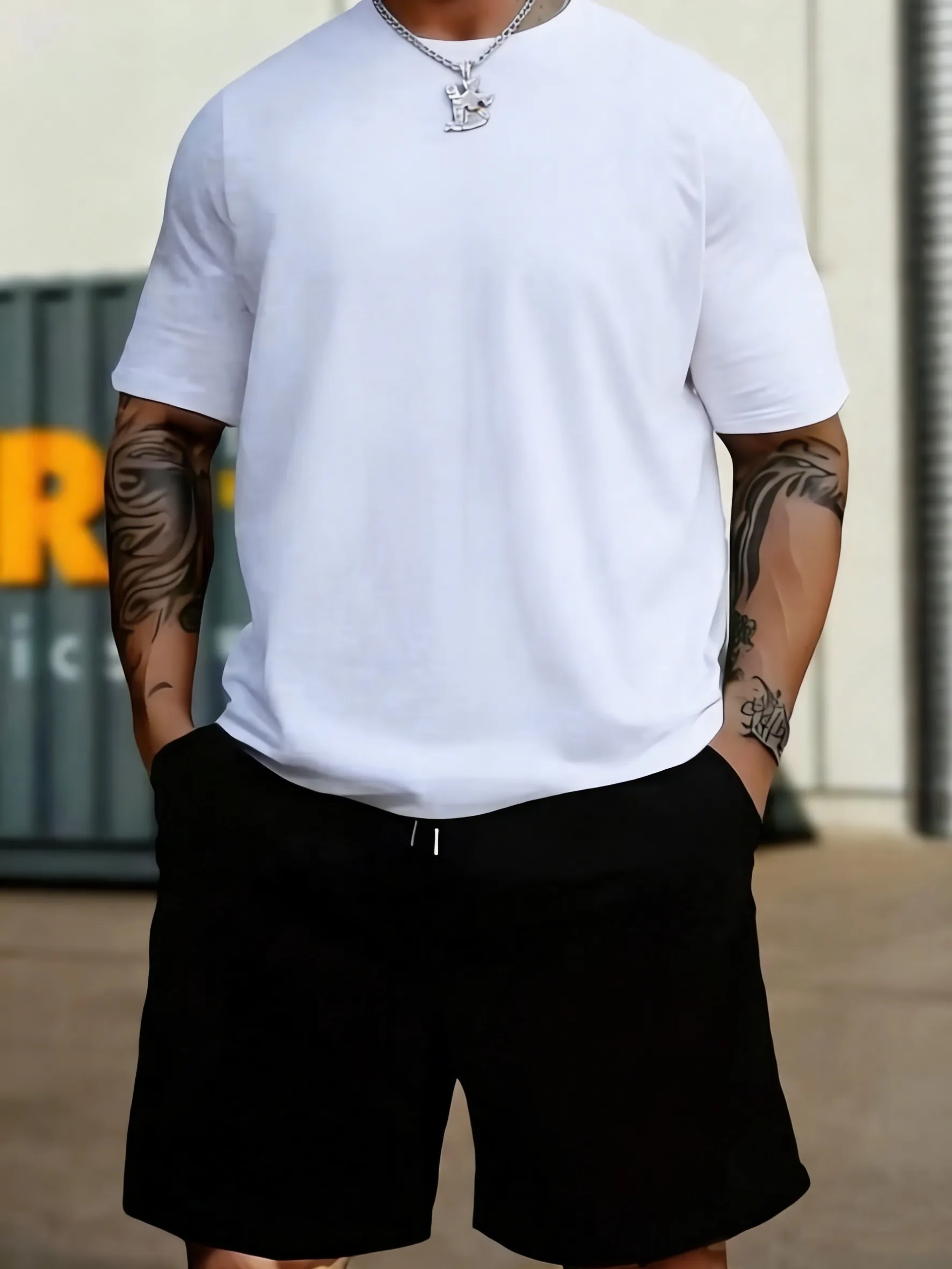 Summer Cotton Trendy Tee Shirts Suits Mens Stretch Street Jogging Short Pants Casual All-Match Streetwear Pocket Swimming Trunks
Summer Cotton Trendy Tee Shirts Suits Mens Stretch Street Jogging Short Pants Casual All-Match Streetwear Pocket Swimming Trunks