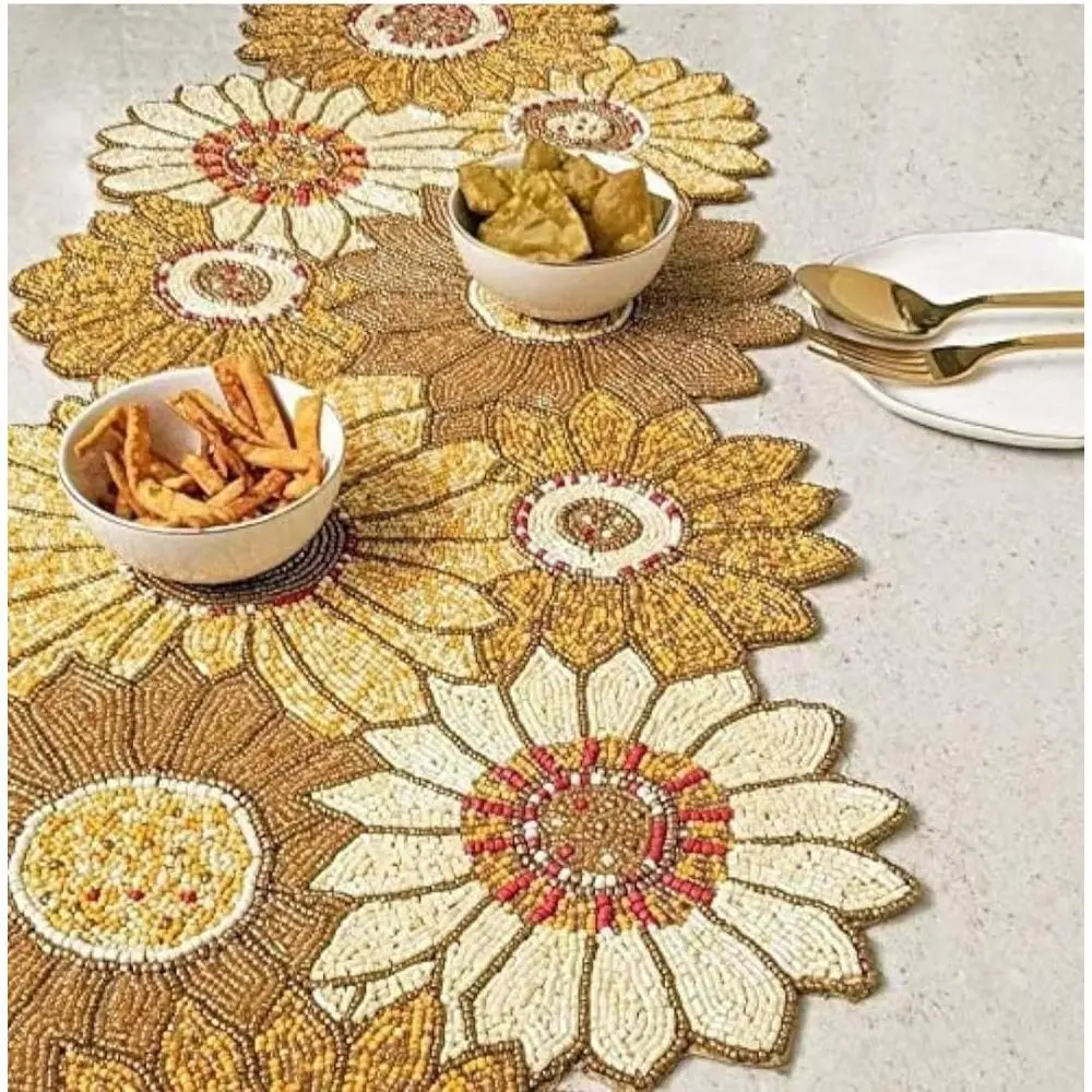 13x36 Inch Handcrafted Beaded Table Runner - Yellow & Orange Mix for Thanksgiving Centerpieces and Dining Tables
13x36 Inch Handcrafted Beaded Table Runner - Yellow & Orange Mix for Thanksgiving Centerpieces and Dining Tables