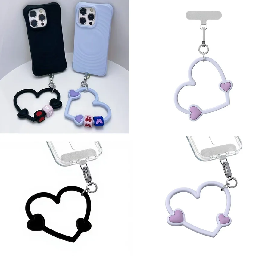 Purple Black Big Heart Bracelet Universal Beads Phone Charm Short Chain Mobile Phone Straps for iPhone Lanyard for Galaxy
Purple Black Big Heart Bracelet Universal Beads Phone Charm Short Chain Mobile Phone Straps for iPhone Lanyard for Galaxy