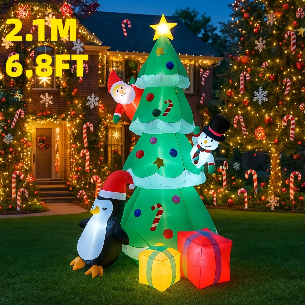 2.1M/6.8FT Inflatable Christmas Tree Santa Snowman Penguin Gift Box Light LED Home Decor Toy Yard Xmas Holiday Ornament Supplies
2.1M/6.8FT Inflatable Christmas Tree Santa Snowman Penguin Gift Box Light LED Home Decor Toy Yard Xmas Holiday Ornament Supplies