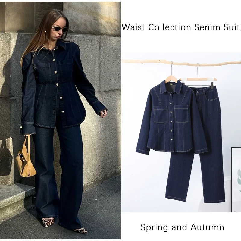 Street Denim Jackets Jeans Suit Women Slim Lapel Single Breasted Pockets Jacket Wide Leg Pants 2025 New Ladies Vintage Set
Street Denim Jackets Jeans Suit Women Slim Lapel Single Breasted Pockets Jacket Wide Leg Pants 2025 New Ladies Vintage Set