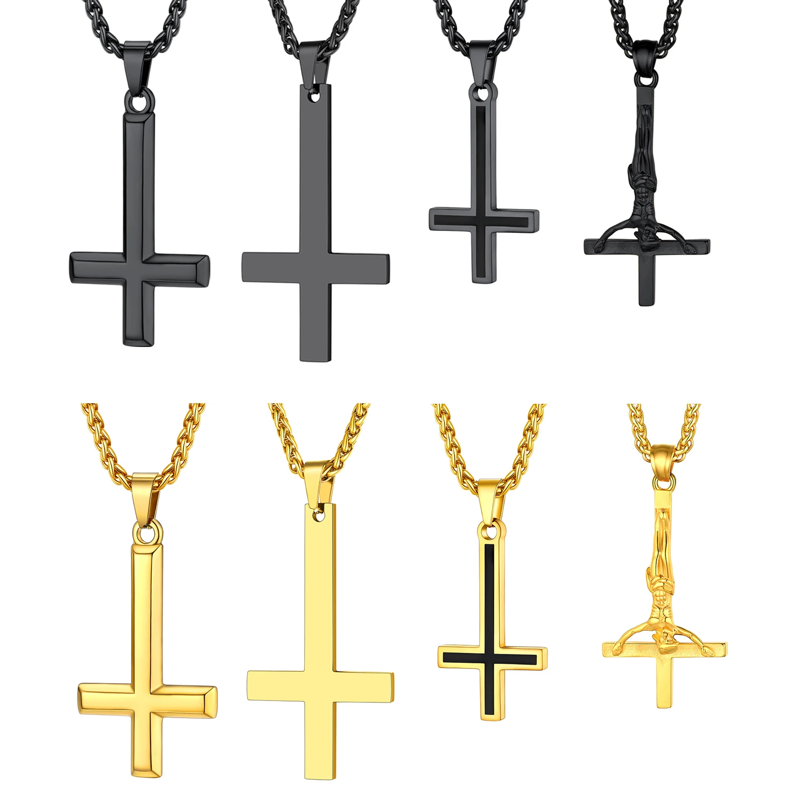 U7 Inverted Cross Necklaces Upside Down Cross St. Peter Cross 316L Stainless Steel Pendant Necklace Gothic Jewelry Gift
U7 Inverted Cross Necklaces Upside Down Cross St. Peter Cross 316L Stainless Steel Pendant Necklace Gothic Jewelry Gift