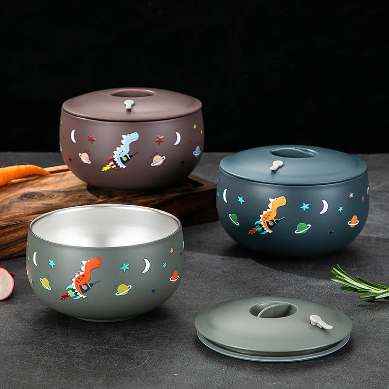 Bowl Tableware Stainless Steel Double-layer Dinosaur Cartoon Thickened Anti-fall Household Children Kitchen Utensils
Bowl Tableware Stainless Steel Double-layer Dinosaur Cartoon Thickened Anti-fall Household Children Kitchen Utensils