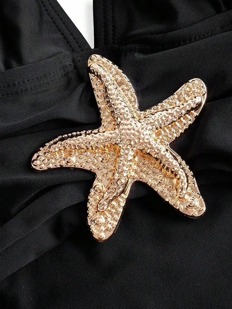 Elegant Starfish Decor One-Piece Swimsuit For Summer Vacation
Elegant Starfish Decor One-Piece Swimsuit For Summer Vacation
