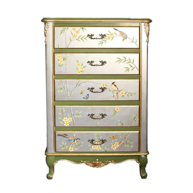 American Painted Chest of Drawers Living Room European Bedroom Chest of Drawer Five-Bucket Cabinet Hand Painted Storage Locker
American Painted Chest of Drawers Living Room European Bedroom Chest of Drawer Five-Bucket Cabinet Hand Painted Storage Locker