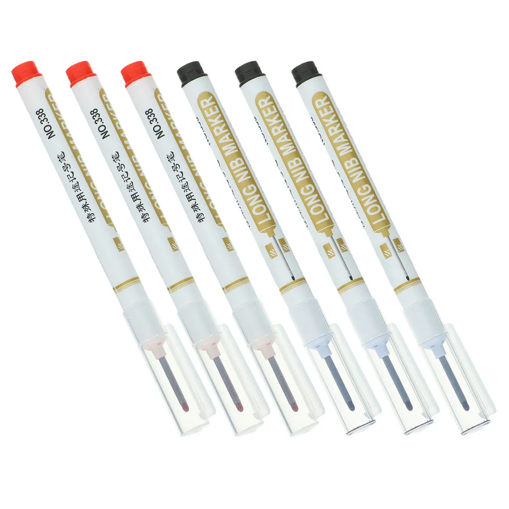 6pcs Oil-Based Deep Hole Marker Pens Long Nib For Construction Sites Carpenter Woodworking Precision Marking Pen Instrument
6pcs Oil-Based Deep Hole Marker Pens Long Nib For Construction Sites Carpenter Woodworking Precision Marking Pen Instrument