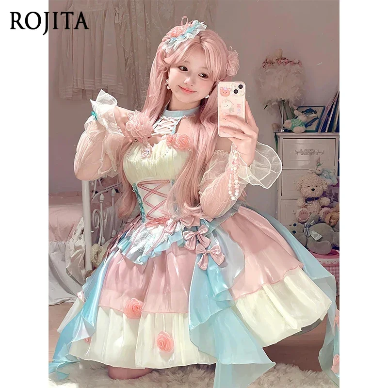 Lolita Dress Summer New Sweet Cute Bow High Waist Slim Neck Suspender Princess Dress Birthday Party Evening Dress Women
Lolita Dress Summer New Sweet Cute Bow High Waist Slim Neck Suspender Princess Dress Birthday Party Evening Dress Women