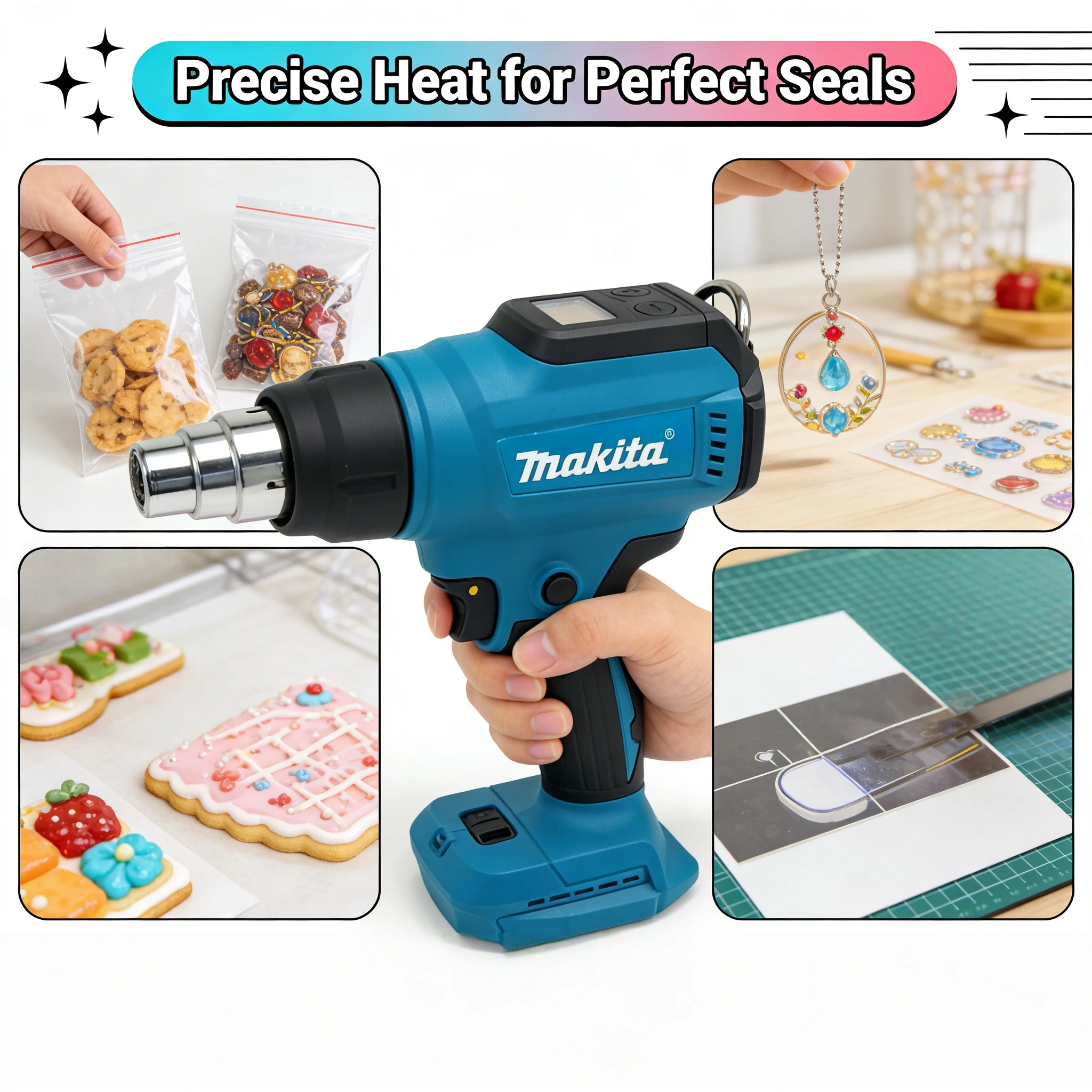 Makita 18V Cordless Heat Gun with LED Display - 550°C Adjustable Temperature Hot Air Blower for Soldering & DIY(tool only)
Makita 18V Cordless Heat Gun with LED Display - 550°C Adjustable Temperature Hot Air Blower for Soldering & DIY(tool only)