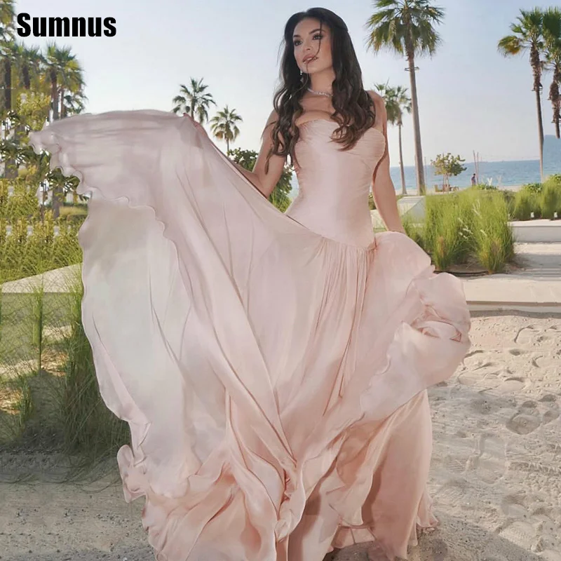 Sumnus Flowy A-Line Prom Dresses Pleats Strapless Draped Pink Maxi Evening Dress Gala Women robes de soirée Customized
Sumnus Flowy A-Line Prom Dresses Pleats Strapless Draped Pink Maxi Evening Dress Gala Women robes de soirée Customized