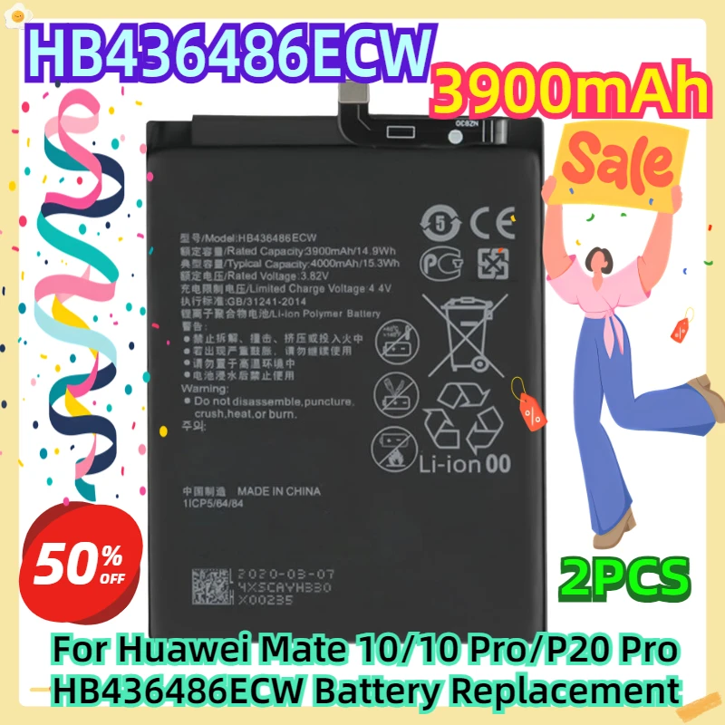 For Huawei Mate 10/10 Pro/P20 Pro HB436486ECW Battery Replacement 2pcs
For Huawei Mate 10/10 Pro/P20 Pro HB436486ECW Battery Replacement 2pcs