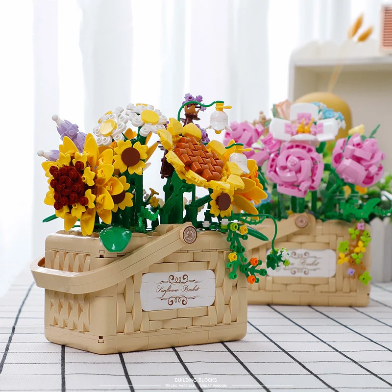 New Creative Mini Sunflower Basket Flower Bouquet Building Blocks Rose Home Decor Bricks Toys for Friends Girls Birthday Gifts
New Creative Mini Sunflower Basket Flower Bouquet Building Blocks Rose Home Decor Bricks Toys for Friends Girls Birthday Gifts