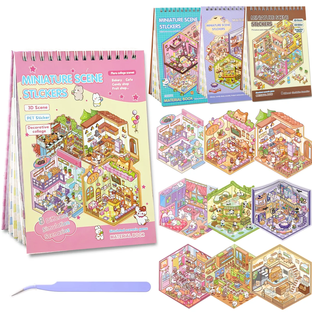 3D Scenes Stickers Book DIY Mini Room Visual Stacking Cartoonr Stickers Creative Kids Decorating Scrapbooking Accessories
3D Scenes Stickers Book DIY Mini Room Visual Stacking Cartoonr Stickers Creative Kids Decorating Scrapbooking Accessories
