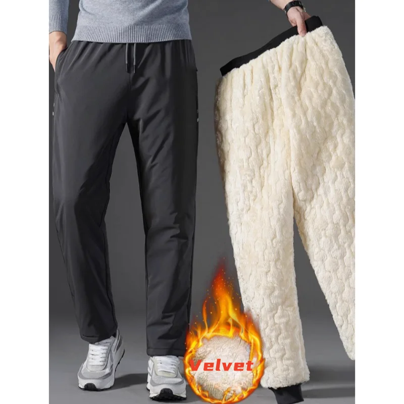 Winter Cotton Pants Men's Outer Straight Lambswool Velvet Padded Thickened Warm Large Size Casual Waterproof Trousers Outdoor
Winter Cotton Pants Men's Outer Straight Lambswool Velvet Padded Thickened Warm Large Size Casual Waterproof Trousers Outdoor