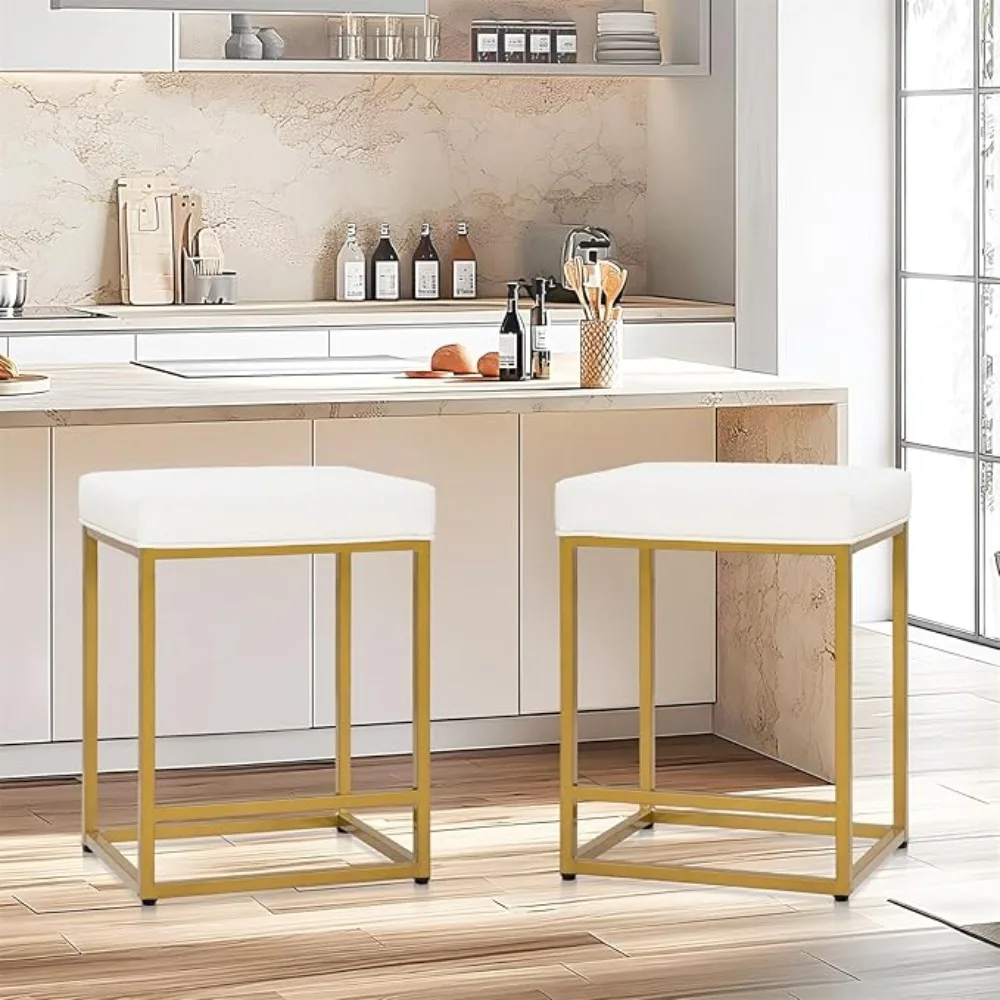 Backless Bar Stools for Kitchen Island,Modern PU Leather Square Bar Stools with Metal Steel Frame & Footrest
Backless Bar Stools for Kitchen Island,Modern PU Leather Square Bar Stools with Metal Steel Frame & Footrest