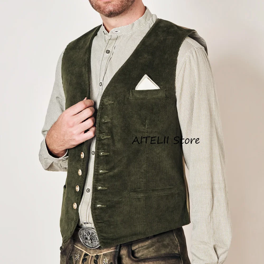 Men's Vest V-neck Fashion Suit Retro Fashionable Single-breasted Corduroy Fabric Straight Pockets Working Vintage Suits Blazer
Men's Vest V-neck Fashion Suit Retro Fashionable Single-breasted Corduroy Fabric Straight Pockets Working Vintage Suits Blazer