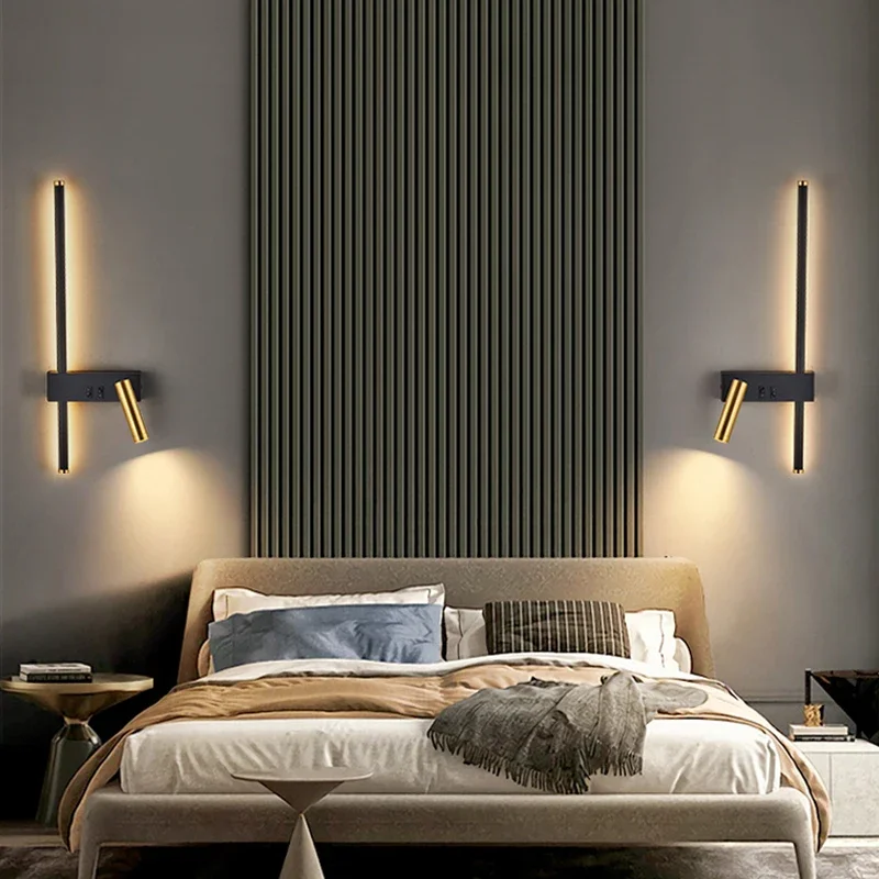 Reading and switching simple wall lamp bedroom bedside lamp Nordic 2023 master bedroom line background wall lamp
Reading and switching simple wall lamp bedroom bedside lamp Nordic 2023 master bedroom line background wall lamp