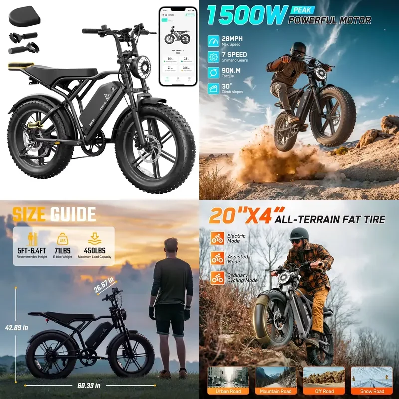 2026 OEM Factory Price R002 20" Tire E Bike 48V 15A Battery Off-Road Bicycle 750W 1200W Motor Power Mountain E Bike
2026 OEM Factory Price R002 20" Tire E Bike 48V 15A Battery Off-Road Bicycle 750W 1200W Motor Power Mountain E Bike