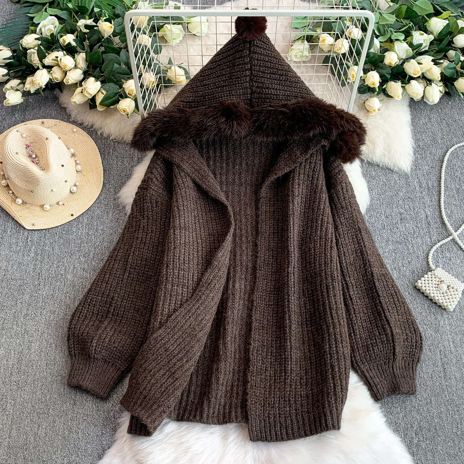 Women Korea Sweet Winter Knit Hooded Fur Coat Jackets Lady Gothic Vintage Trendy Tops Female Christmas Holiday Festival Coats
Women Korea Sweet Winter Knit Hooded Fur Coat Jackets Lady Gothic Vintage Trendy Tops Female Christmas Holiday Festival Coats